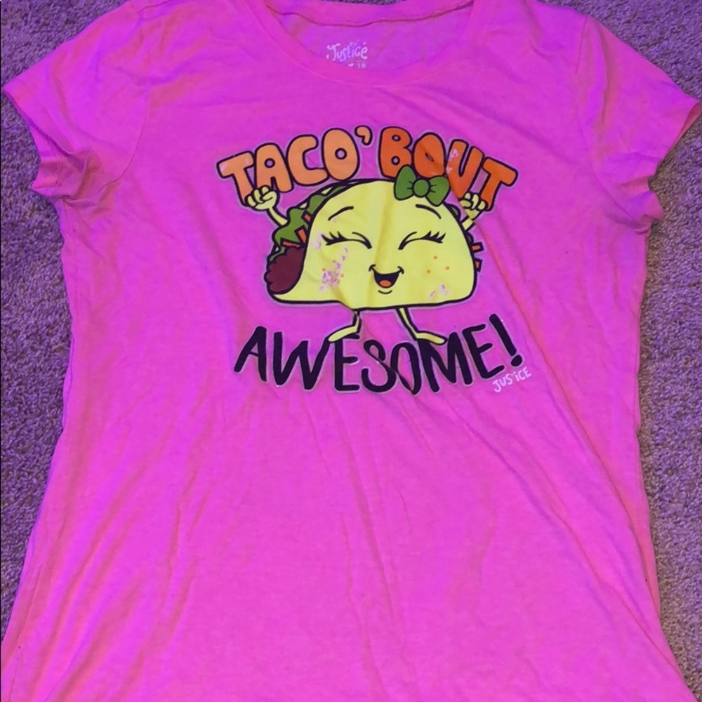 girls size 18 taco justice shirt
